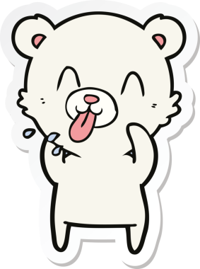 Bir insan tarafından çizilmiş kaba bir kutup ayısının çıkartması.