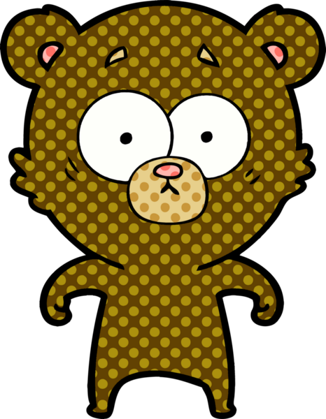 Bir insan tarafından çizilmiş sürpriz ayı karikatürü