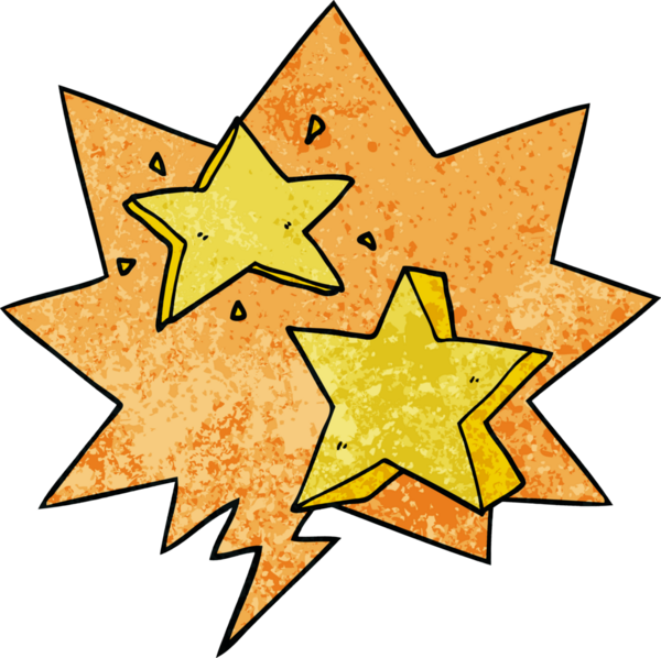 Konuşma baloncuğu olan bir çizgi film yıldızının insan tarafından çizilmiş eski doku şekli.