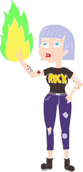 Bir insan tarafından çizilen düz renkli taş kız çizimi