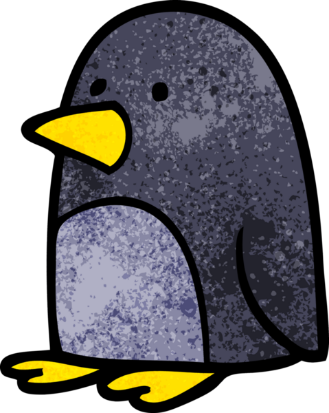 Bir insan tarafından çizilmiş bir karalama Noel pengueni.