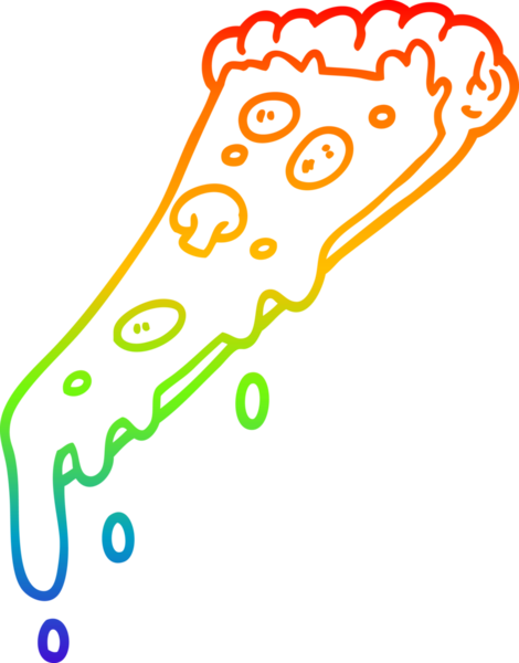 Bir insan tarafından çizilmiş bir pizza diliminin çizimi.