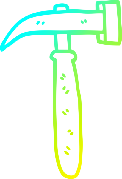 Bir insan tarafından çizilmiş bir karikatür çekiç çizimi.