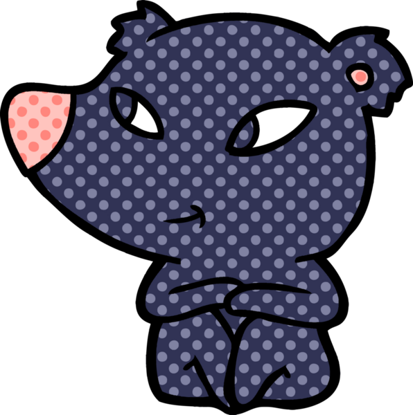 Bir insan tarafından çizilmiş sevimli çizgi film ayısı.