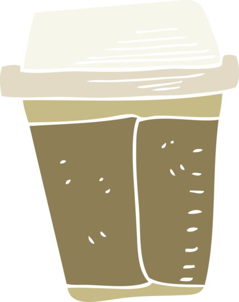 Bir insan tarafından çizilen kahvenin düz renk çizimi