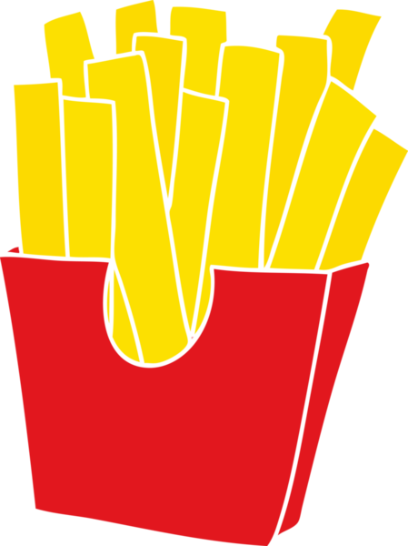 Bir insan tarafından çizilmiş garip çizgi film patates kızartması.