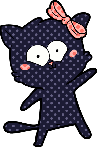 Bir insan tarafından çizilmiş çizgi film kedisi.