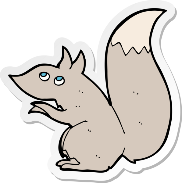 Bir insan tarafından çizilmiş bir sincap çıkartması.