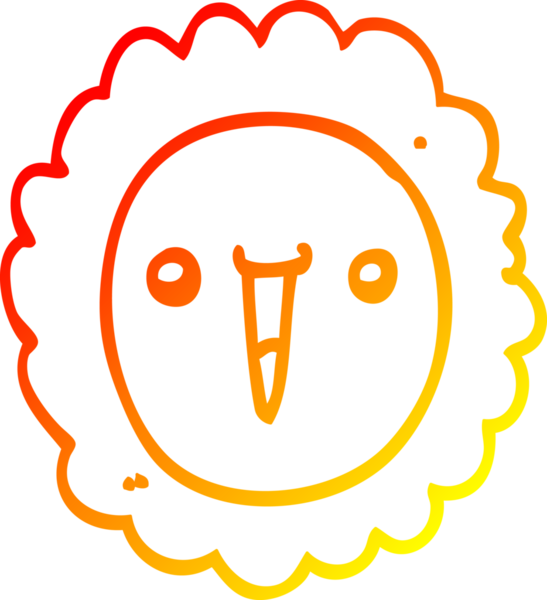 Bir insan tarafından çizilmiş bir ayçiçeğinin sıcak çizgi çizimi