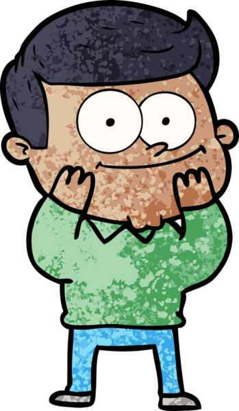 Bir insan tarafından çizilmiş mutlu bir adam.