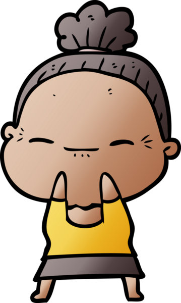 Bir insan tarafından çizilmiş barışçıl yaşlı bir kadın.