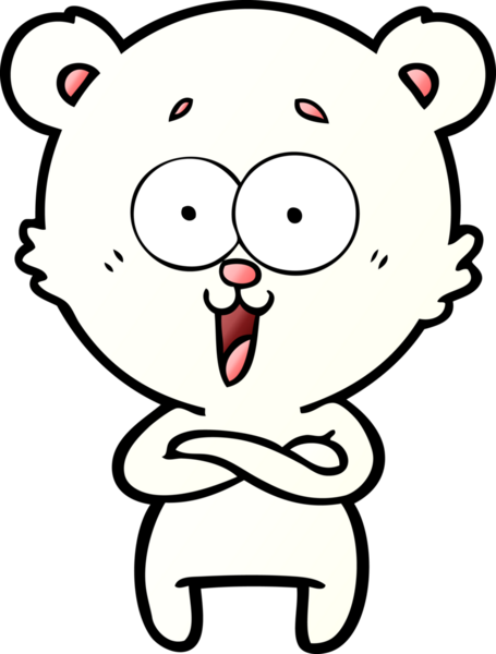 Bir insan tarafından çizilmiş mutlu kutup ayısı karikatürü