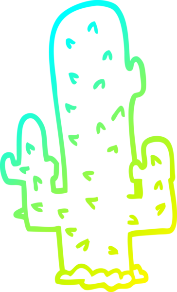 Bir insan tarafından çizilen kaktüsün soğuk gradyan çizgisi.