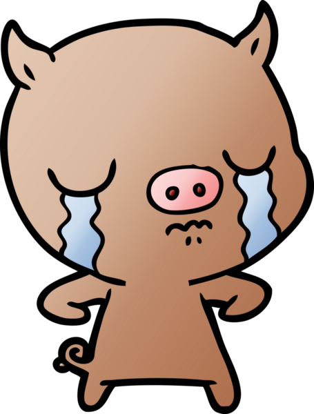 Bir insan tarafından çizilmiş domuz ağlaması.