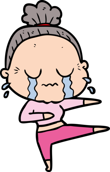 Bir insan tarafından çizilmiş yaşlı bir dansçı kadın.