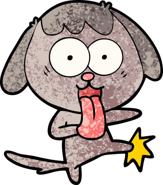 Bir insan tarafından çizilmiş şirin bir çizgi film köpeği.