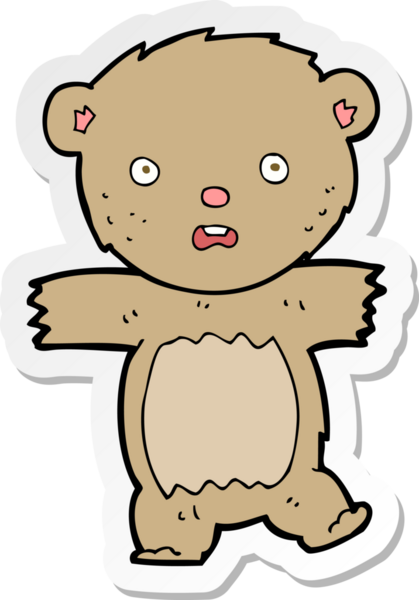 Bir insan tarafından çizilmiş bir karikatür çıkartması.