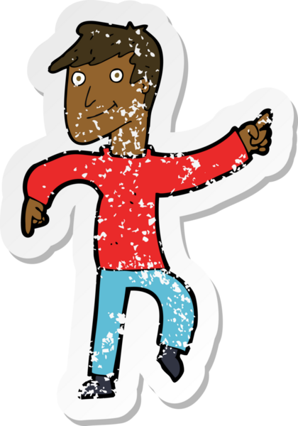 Bir insan tarafından çizilmiş mutlu bir adamın çizdiği karikatür yapıştırması.