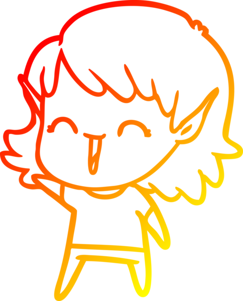 Bir insan tarafından çizilmiş çizgi film karakteri bir elf kızı çizimi