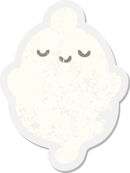 Bir insan tarafından çizilmiş cadılar bayramı hayalet grunge etiketi.