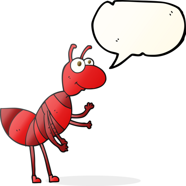 Bir insan tarafından çizilmiş serbest konuşma balonu karınca.