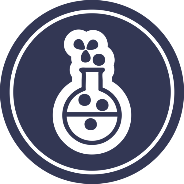 Bir insan tarafından çizilmiş dairesel bilim deneyleri simgesi