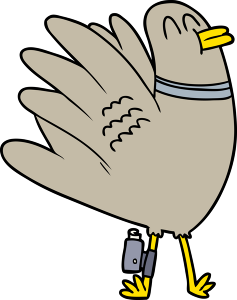 Bir insan tarafından çizilmiş güvercin.