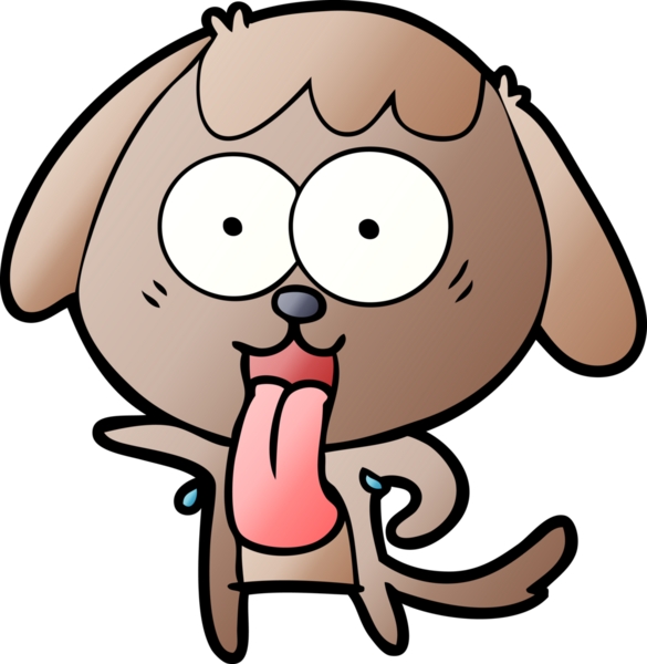 Bir insan tarafından çizilmiş şirin bir çizgi film köpeği.