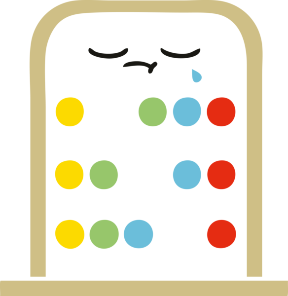 Bir insan tarafından çizilmiş bir abaküsün düz renkli retro karikatürü