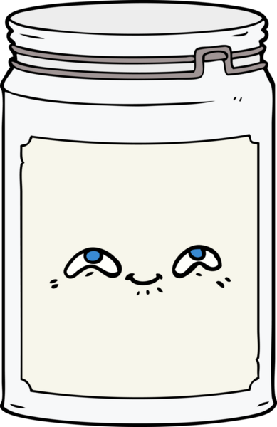 bir insan tarafından çizilmiş cam kavanoz.