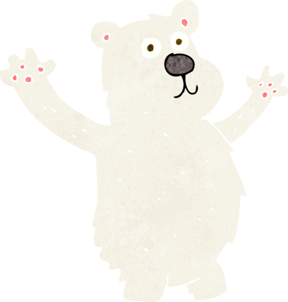 Bir insan tarafından çizilmiş komik kutup ayısı çizgi filmi.