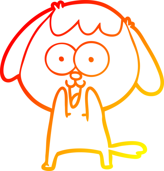 Bir insan tarafından çizilmiş sevimli bir köpeğin sıcak çizgi çizgisi.