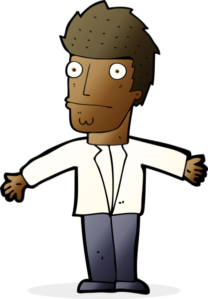 Bir insan tarafından çizilmiş, kafası karışmış bir adam.