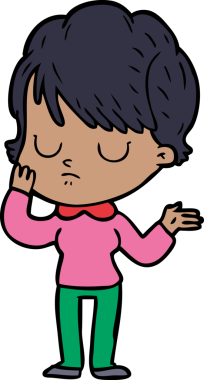 Bir insan tarafından çizilmiş karikatür kadın.