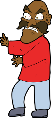 Bir insan tarafından çizilmiş kızgın yaşlı bir adam.