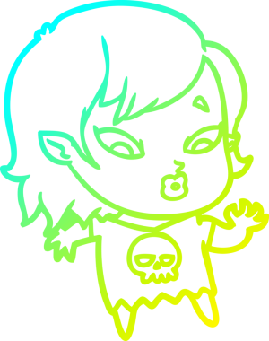 Soğuk gradyan çizgisi, bir insan tarafından çizilmiş şirin bir vampir kız çizgi filmi.