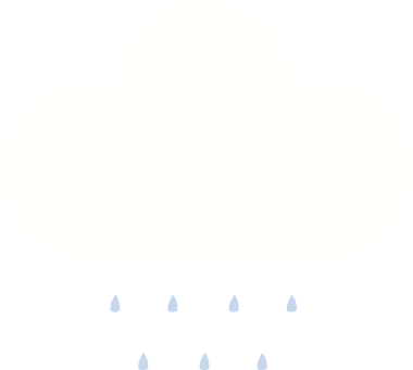 Bir insan tarafından çizilmiş bir yağmur bulutunun düz renkli retro karikatürü