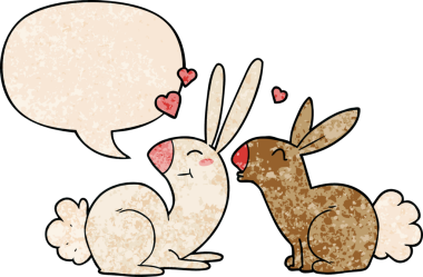 Çizgi film tavşanları konuşma baloncuğuna aşıktır.