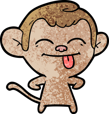 Bir insan tarafından çizilmiş komik çizgi maymun.