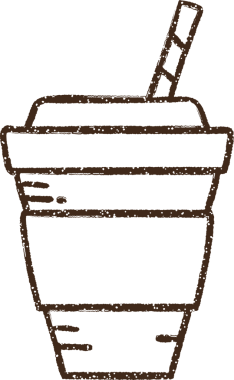 Bir insan tarafından çizilmiş buzlu kahve kömürü.