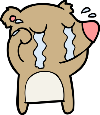 Bir insan tarafından çizilmiş ağlayan ayı.