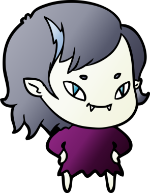 Bir insan tarafından çizilmiş çizgi film dostu vampir kız.