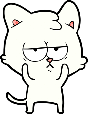 Bir insan tarafından çizilmiş sıkıcı çizgi film kedisi.