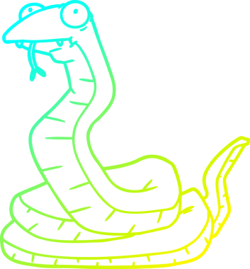 Bir insan tarafından çizilmiş çizgi film yılanı çizimi.