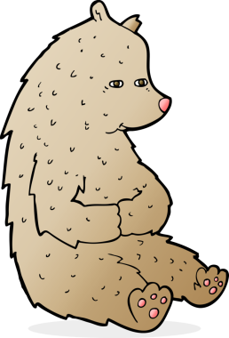 Bir insan tarafından çizilmiş sevimli çizgi film ayısı.