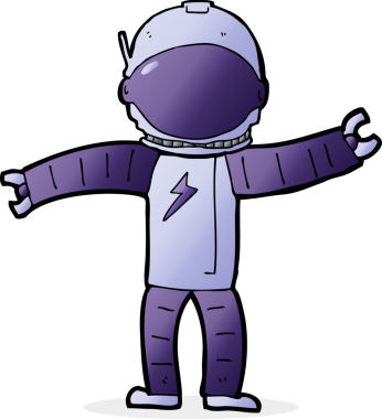 Bir insan tarafından çizilmiş bir astronot.