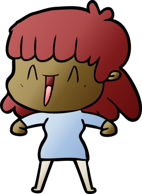 Bir insan tarafından çizilmiş karikatür kadın.