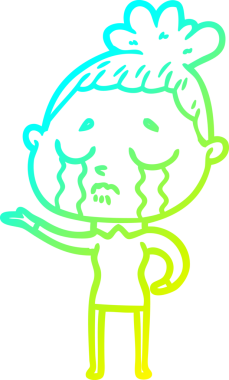 Bir insan tarafından çizilmiş ağlayan bir karikatür çizimi.