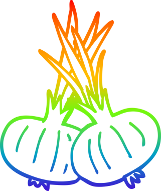 gökkuşağı gradyan çizgi çizimi bir insan tarafından çizilmiş kahverengi soğanlar