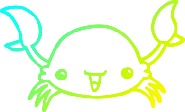 Bir insan tarafından çizilmiş bir yengecin soğuk gradyan çizgisi